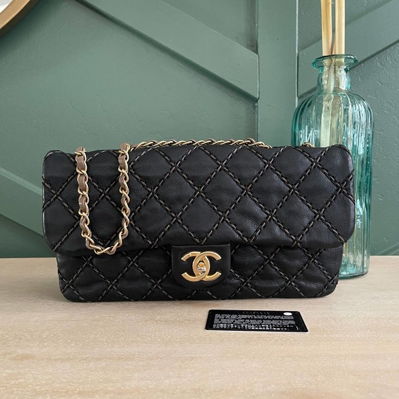 CHANEL Handbags - Chanel Flap Calfskin Black Stitched Crossbody Shoulder Bag 19 series